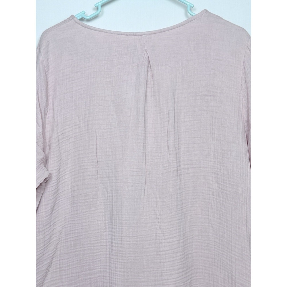 Coldwater Creek Light As Air Gauze Tunic 1X Blush Cotton Boho Lagenlook Layer - Picture 9 of 14